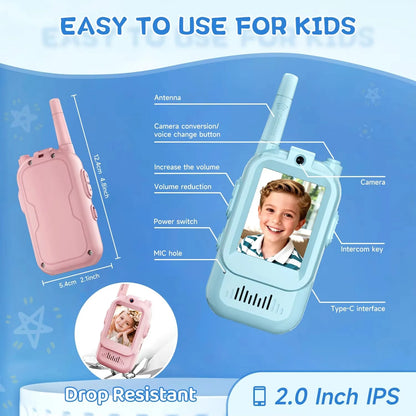 Dual Screen Kids Video Calling Walkie Talkies