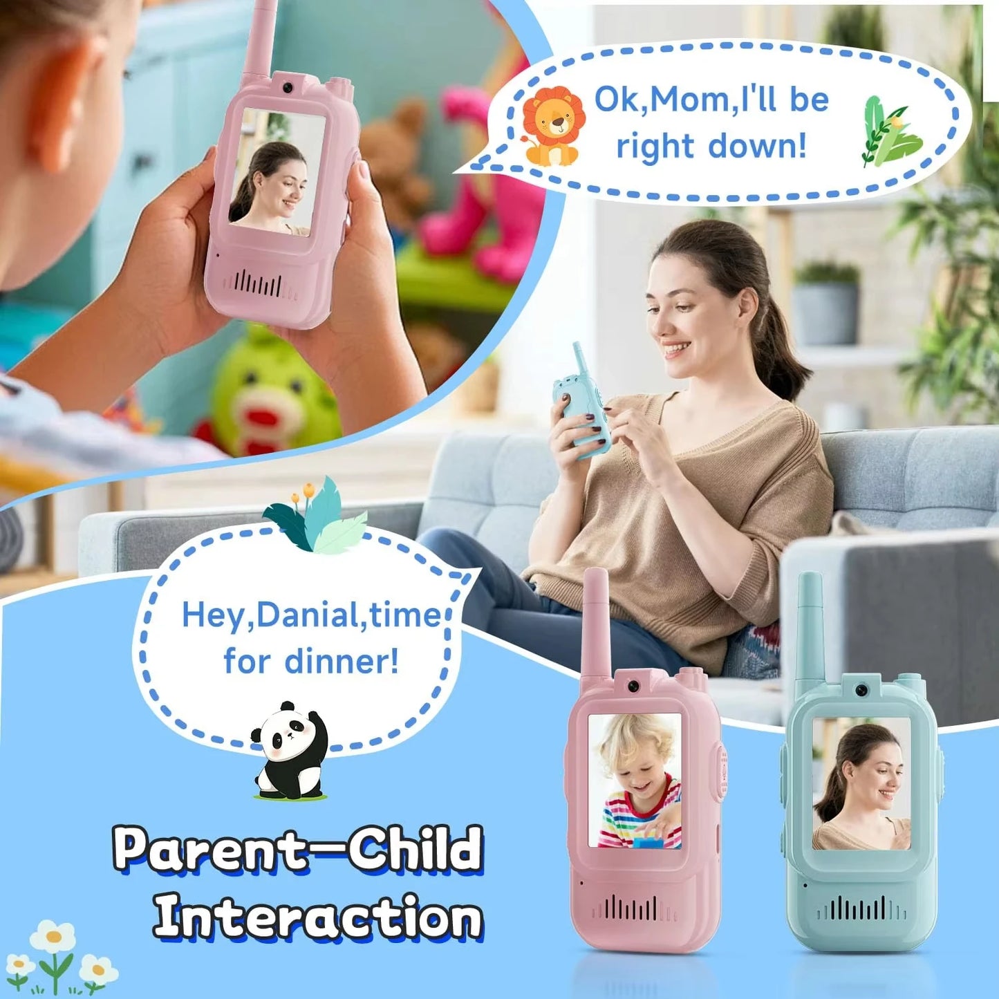 Dual Screen Kids Video Calling Walkie Talkies