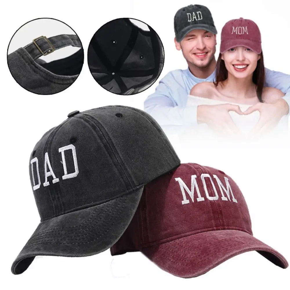 DAD MOM Embroidered Baseball Cap