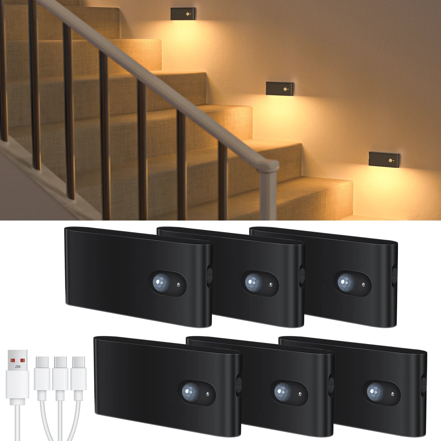 Rechargeable Stairway Motion Sensor Night Light