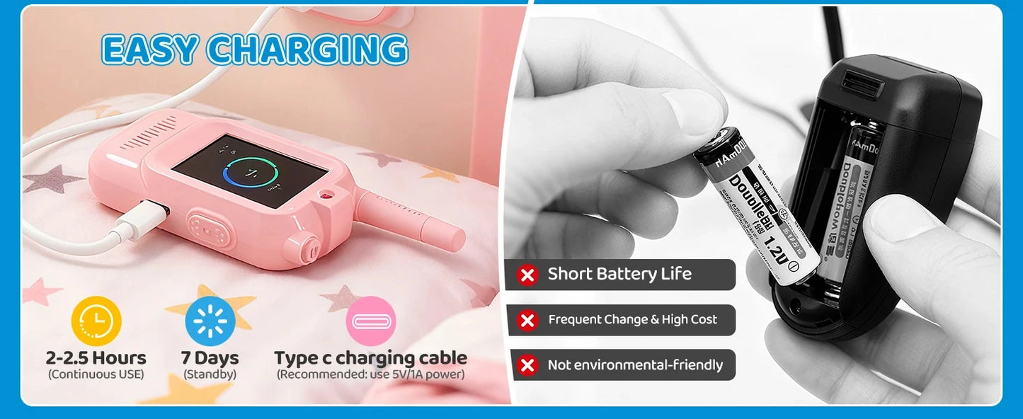 Dual Screen Kids Video Calling Walkie Talkies